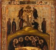 БОЛЬШАЯ ИКОНА С РАСПЯТИЕМ И ПОГРЕБЕНИЕМ ХРИСТА