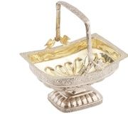 Императорская русская серебряная корзинка для конфет