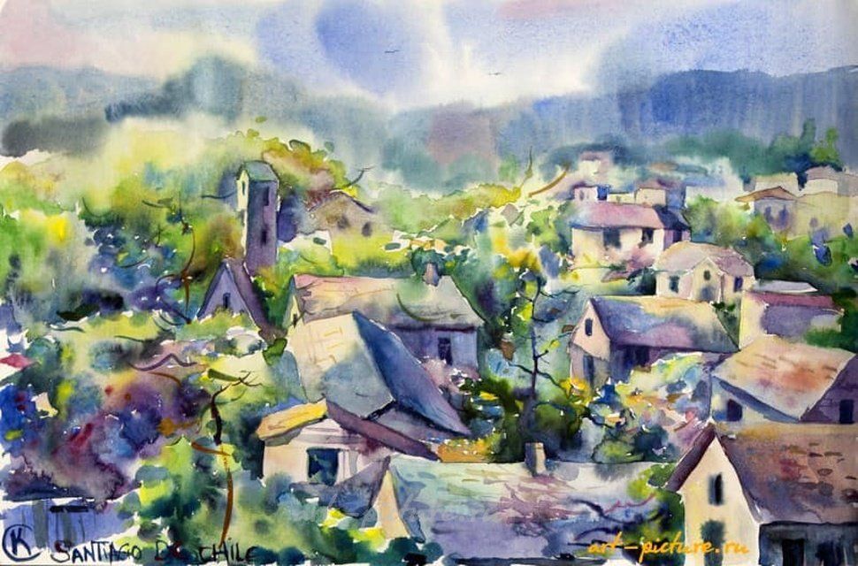 SANTIAGO DE CHILE AQUARELLE, PAPER