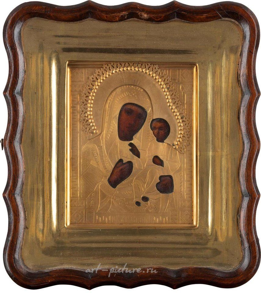 Russian silver , TWO ICONS WITH OKLAD WITHIN KYOT: CHRIST PANTOKRATOR AND THEOTOKOS