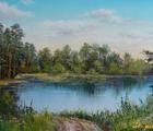 Статуэтка Летний пейзаж масло,холст
