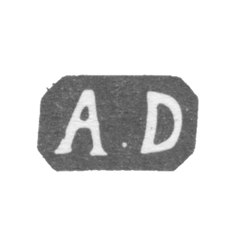 Клеймо мастера Дютерк Александр - Ленинград - инициалы "A.D" - 1786-1823 гг.