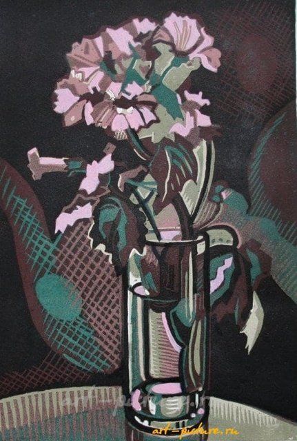 Букет. Цв. линогравюра. 45х30 см