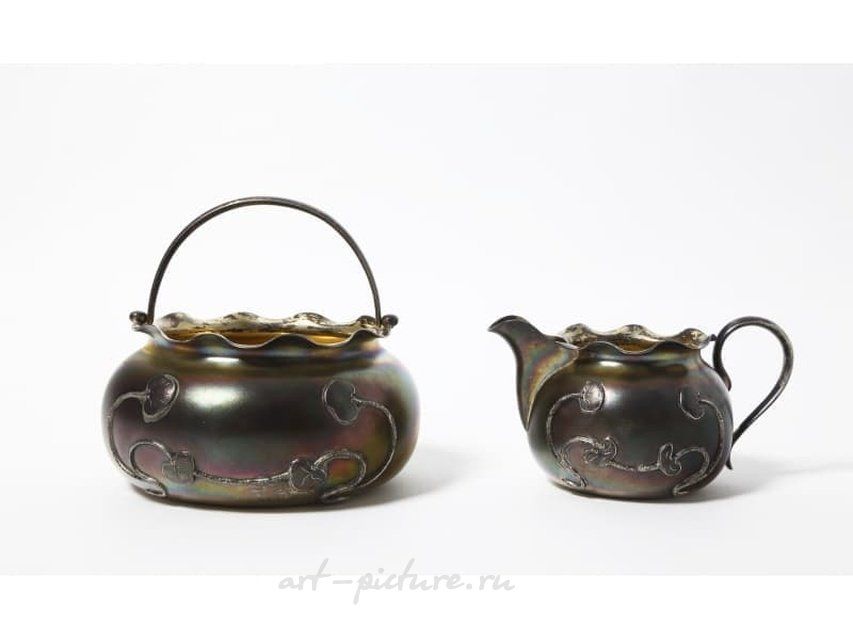 Серебряные сахарница и молочник. Россия, 1899-1908 гг.