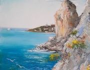 Вид на скалу Лебедь масло,холст