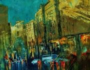 Город масло,холст