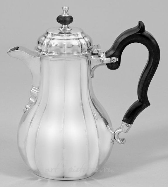 Барочный кофейник чашка из серебра