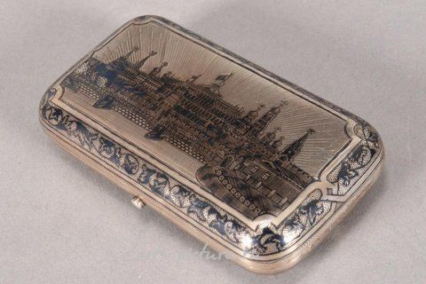 Русское серебро, Русская серебряная ниелловая табакерка XIX века