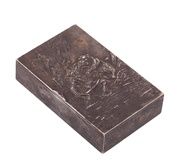 Русская серебряная сигарная коробка с сценой боя, И. Салтиков