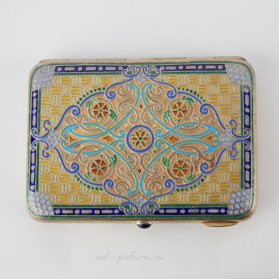 Russian silver , Russian Silver Enamel Cigarette Case