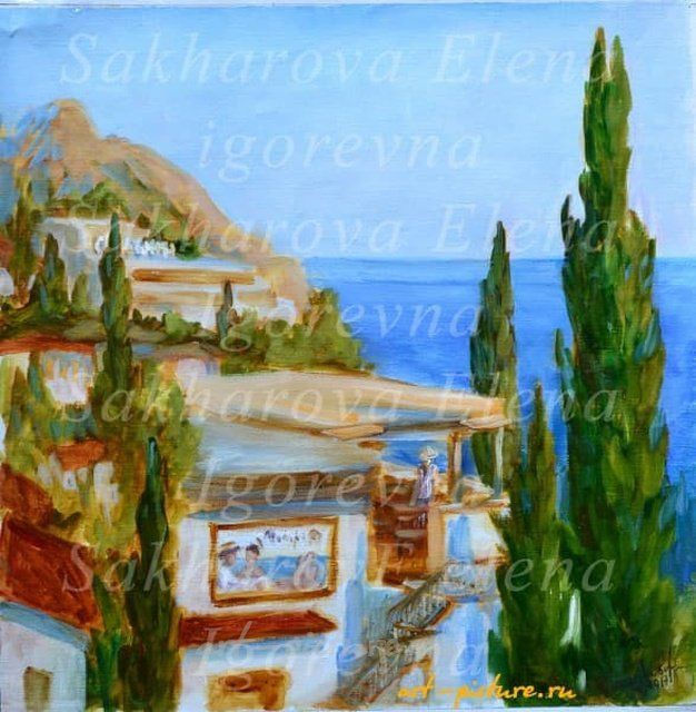 Кафе в Гурзуфе холст, масло