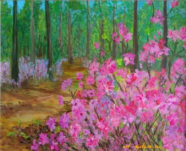 Багульник Холст, акрил