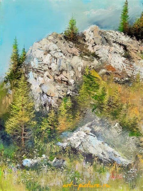 Летом в горах масло,холст