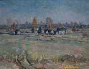 Деревня Водилки. Холст, масло. 27 х 36 см