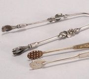 Серебряные сахарные щипцы викторианского стиля