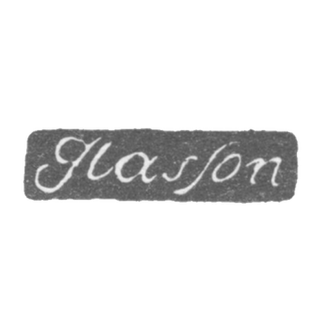 Клеймо мастера Глассон Иоганн Аугуст - Ленинград - инициалы "Glasson"