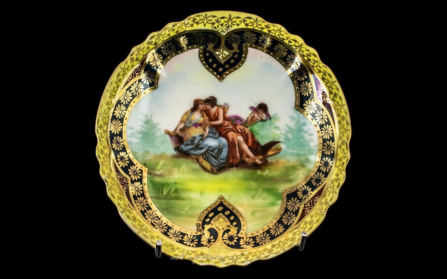 Royal Vienna , Королевская венская чашка и блюдце с романтическими сценами