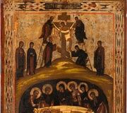 Большая икона, изображающая Спуск с Креста и Погребение