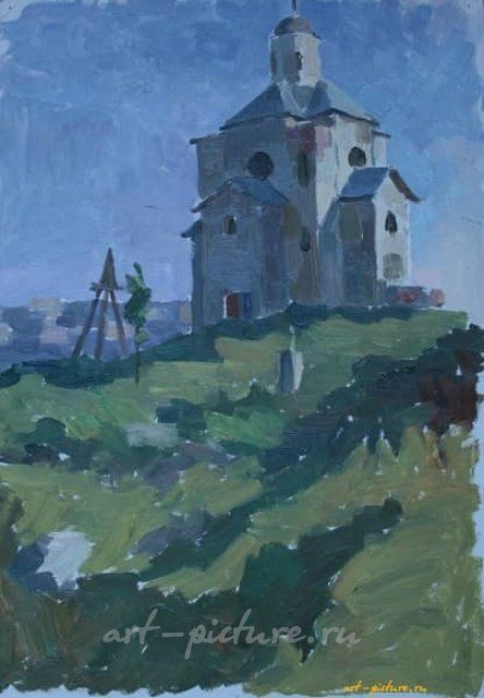 Церковь Михаила Архангела. Картон, масло. 49 х 34 см