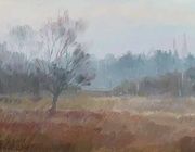 Серый день. Осень. ДВП, масло. 12 х 18 см.
