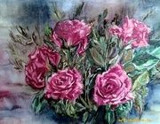 розы смешаная техника 