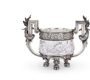 Русская серебряная и резная стеклянная...