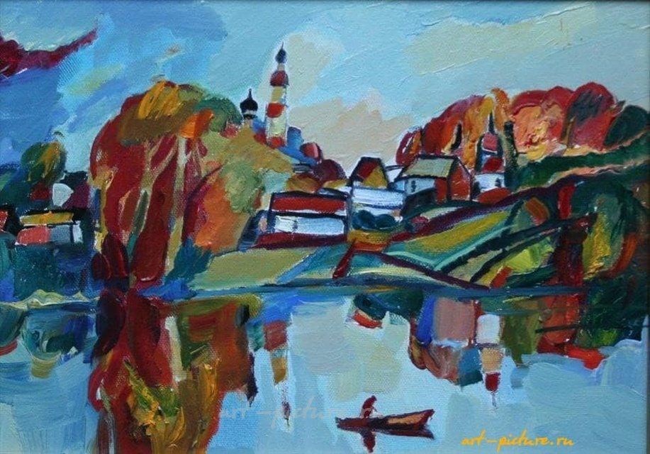 Золотой плес. Картон, масло. 22 х 30 см