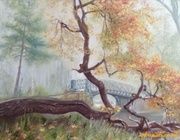Осенний парк Масло , холст,картон 