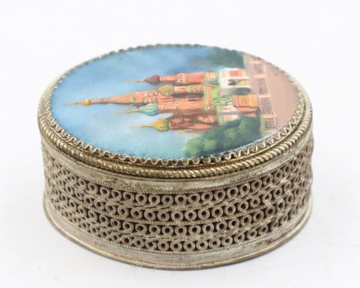 Русское серебро , Винтажные русские лаковые шкатулки Федоскино