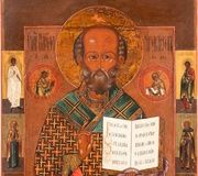 Икона святого Николая Мирликийского, русская...