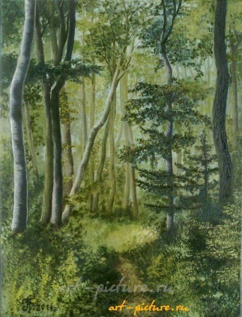 Лесная тропа Холст, масло