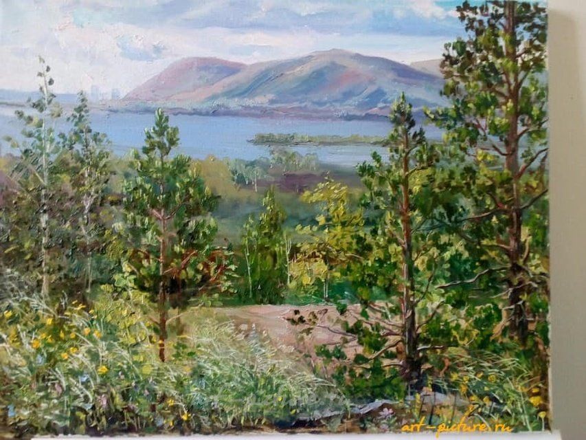 Волжский пейзаж "Царевщина" Холст,масло