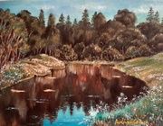 Летний день акрил, дерево