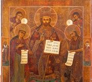 БОЛЬШАЯ ИКОНА ДЕИСИСА Русская, 19 век...
