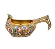 Russian-style Decorative Kovsh with Enamel