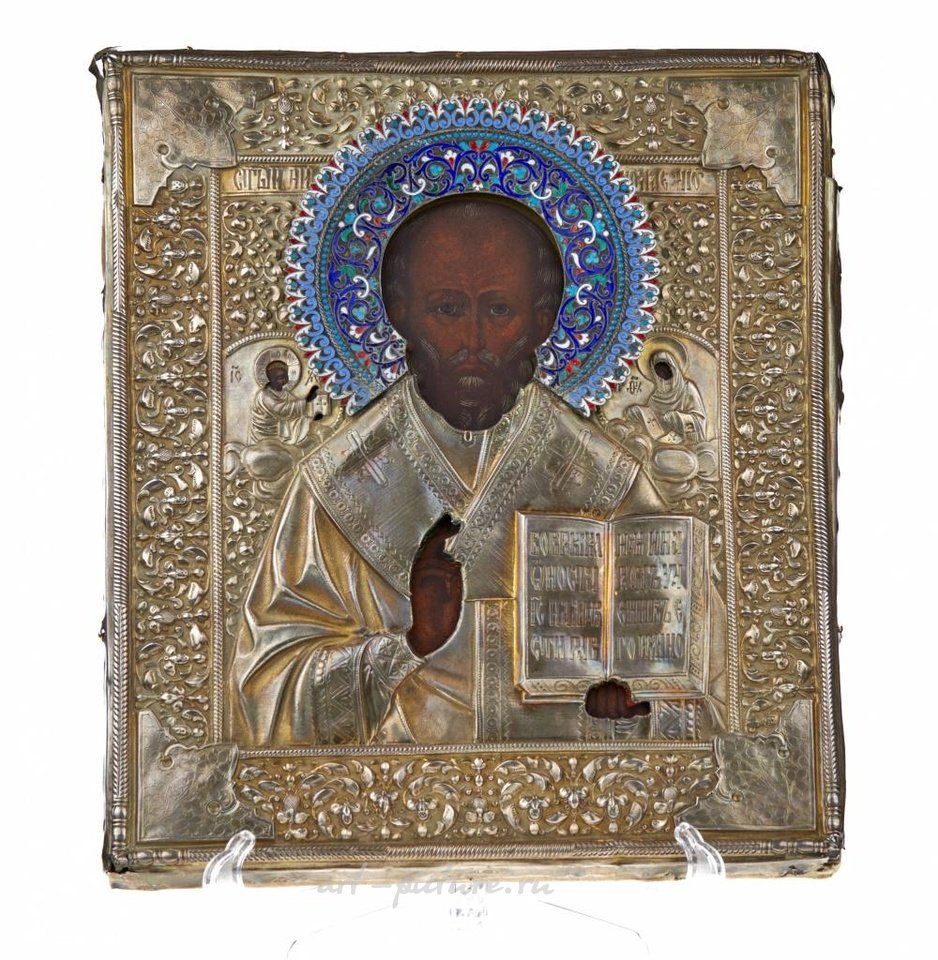Русское серебро , Икона святого Николая Чудотворца. Егорнов Семен