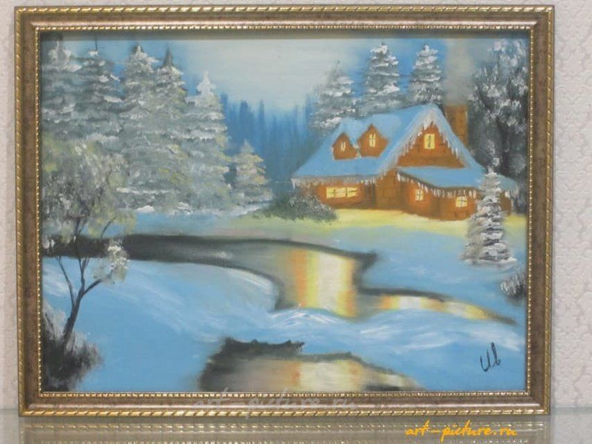 Домик в лесу холст, масло