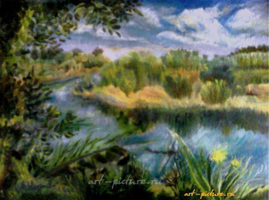 На двух берегах масло, картон