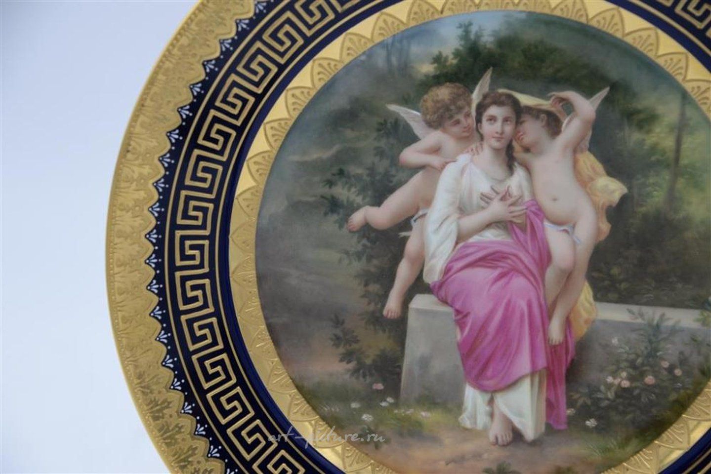 Royal Vienna Porcelain , Wagner Royal Vienna Portrait Plate, young veiled woman, with...