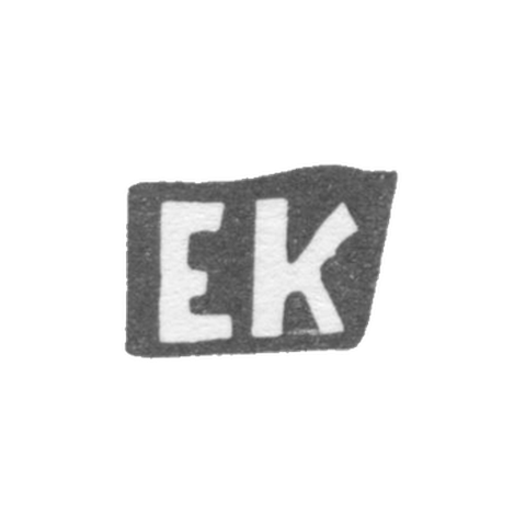 Клеймо мастера Козин Евстафий Васильев - с. Красное - инициалы "ЕК" - 1898 г.