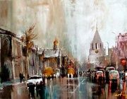 Вид на Спасскую башню масло,холст