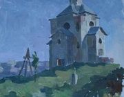 Церковь Михаила Архангела. Картон, масло. 49 х 34 см