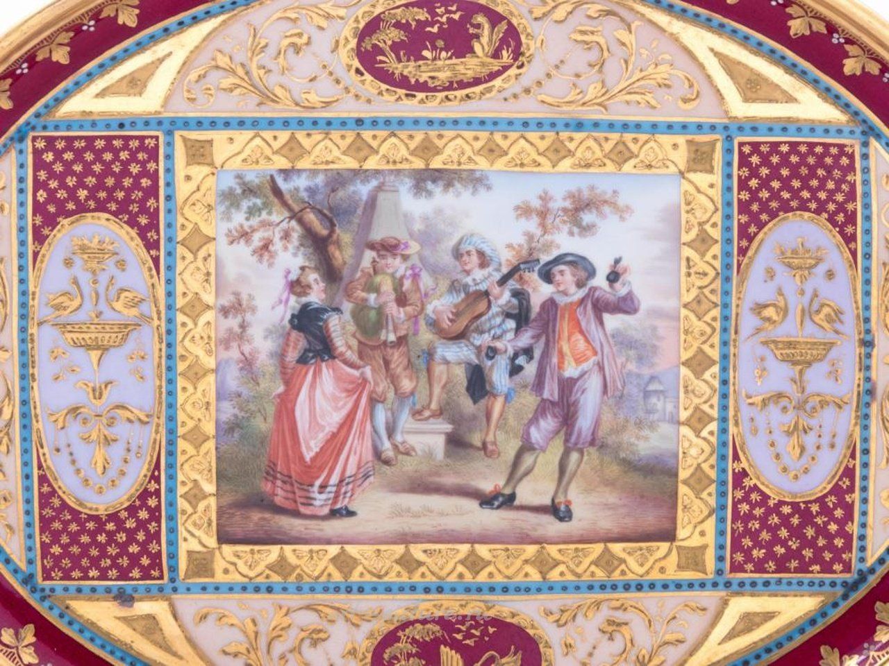Royal Vienna , Фарфоровый поднос из Вены 19 века