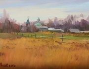 Осень. Этюд. ДВП, масло. 12 х 18 см.