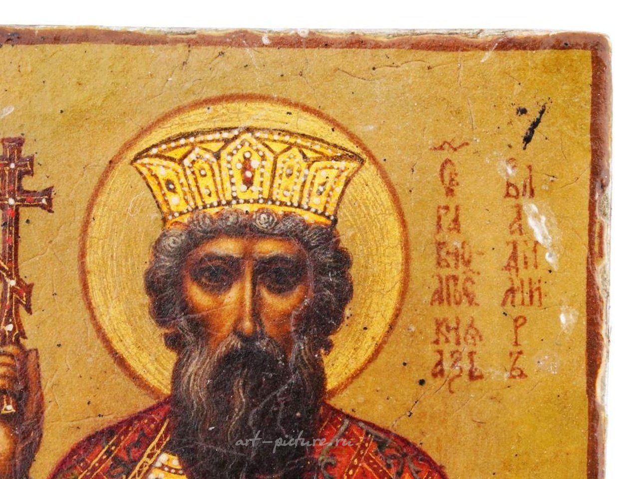 Русское серебро , Антикварная русская православная икона святого Владимира