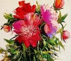 купить Кустик пионов акрил,холст