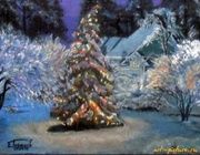 Новогоднее настроение холст на подрамнике, масло, кисть, мастихин 