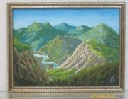 Горная река холст, масло 