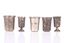 Russian silver vodka cups, engraved with...