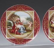 Фарфоровые зарядники Королевской Вены, 19-й век, с золочением и росписью